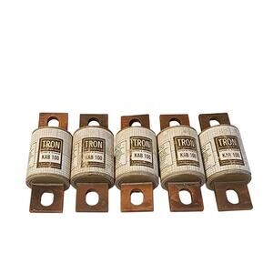 Lot Of 5 Buss Tron KAB-100 FUSE 250 Volts Or Less Cartridge Low Voltage